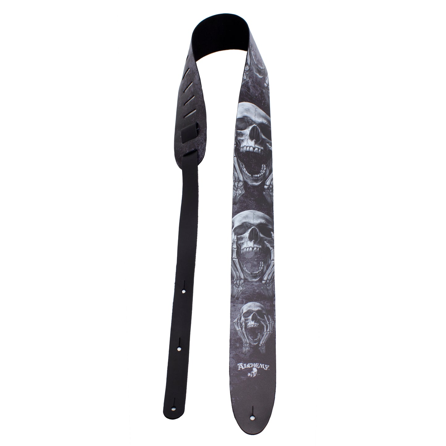 ALCHEMY THE SCREAM PRINTED LEATHER GUITAR STRAP