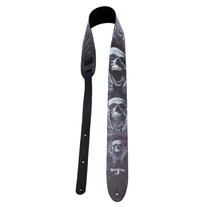 ALCHEMY THE SCREAM PRINTED LEATHER GUITAR STRAP