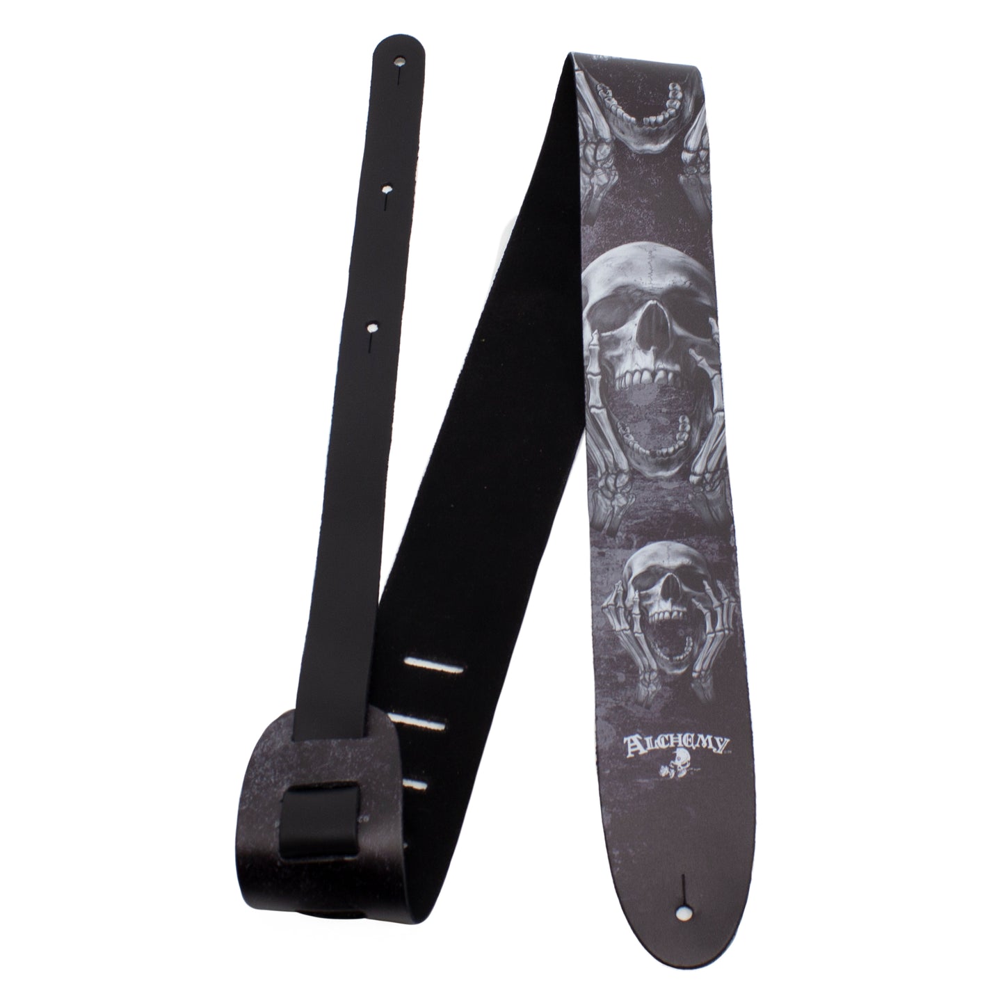 ALCHEMY THE SCREAM PRINTED LEATHER GUITAR STRAP