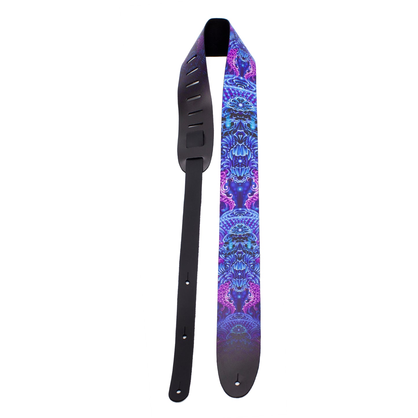 DAVID BOLLT ELECTRIC DEEP PRINTED LEATHER GUITAR STRAP