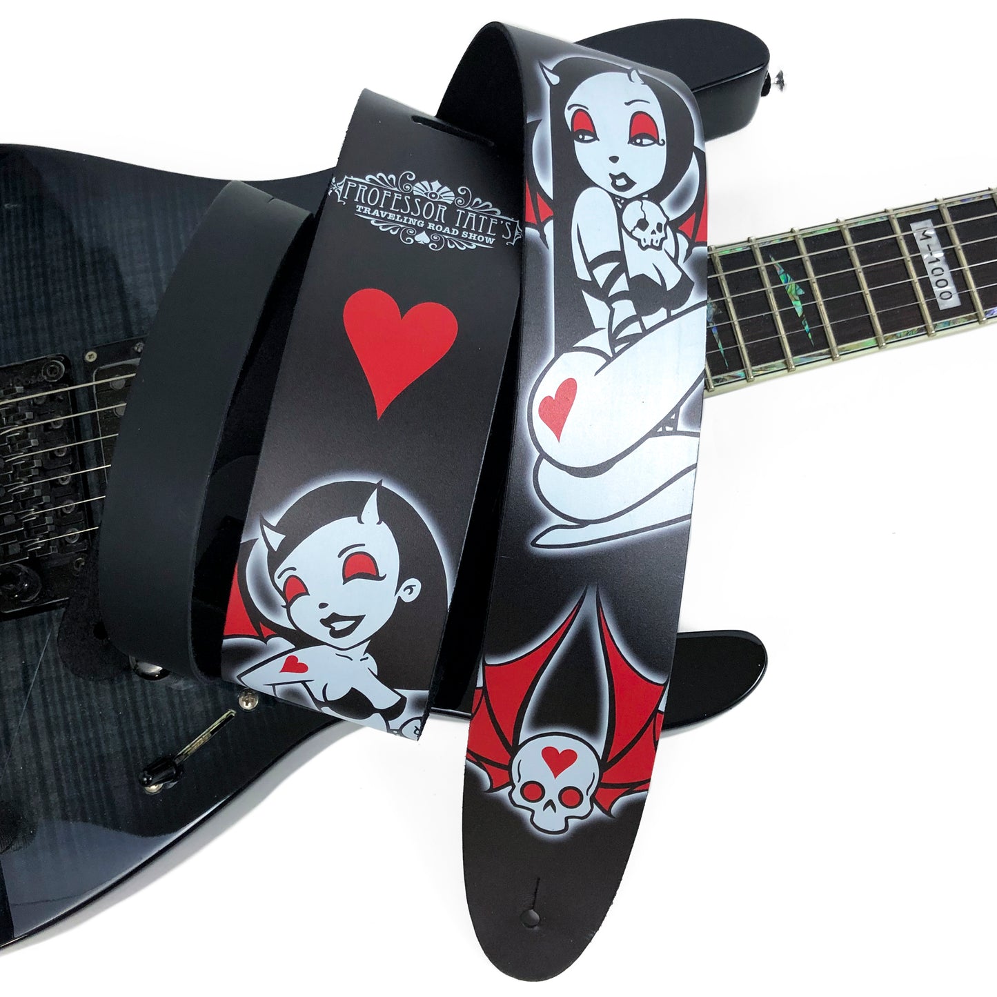 DAVID BOLLT PRINTED LEATHER GUITAR STRAP