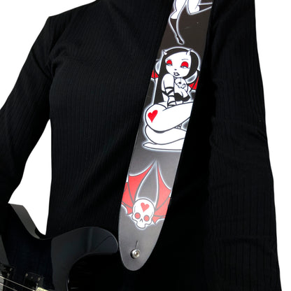 DAVID BOLLT PRINTED LEATHER GUITAR STRAP