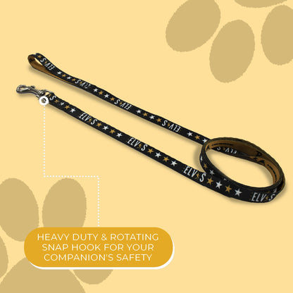 Perri's Pet Products, dog leash, Black & Gold, elvis presley