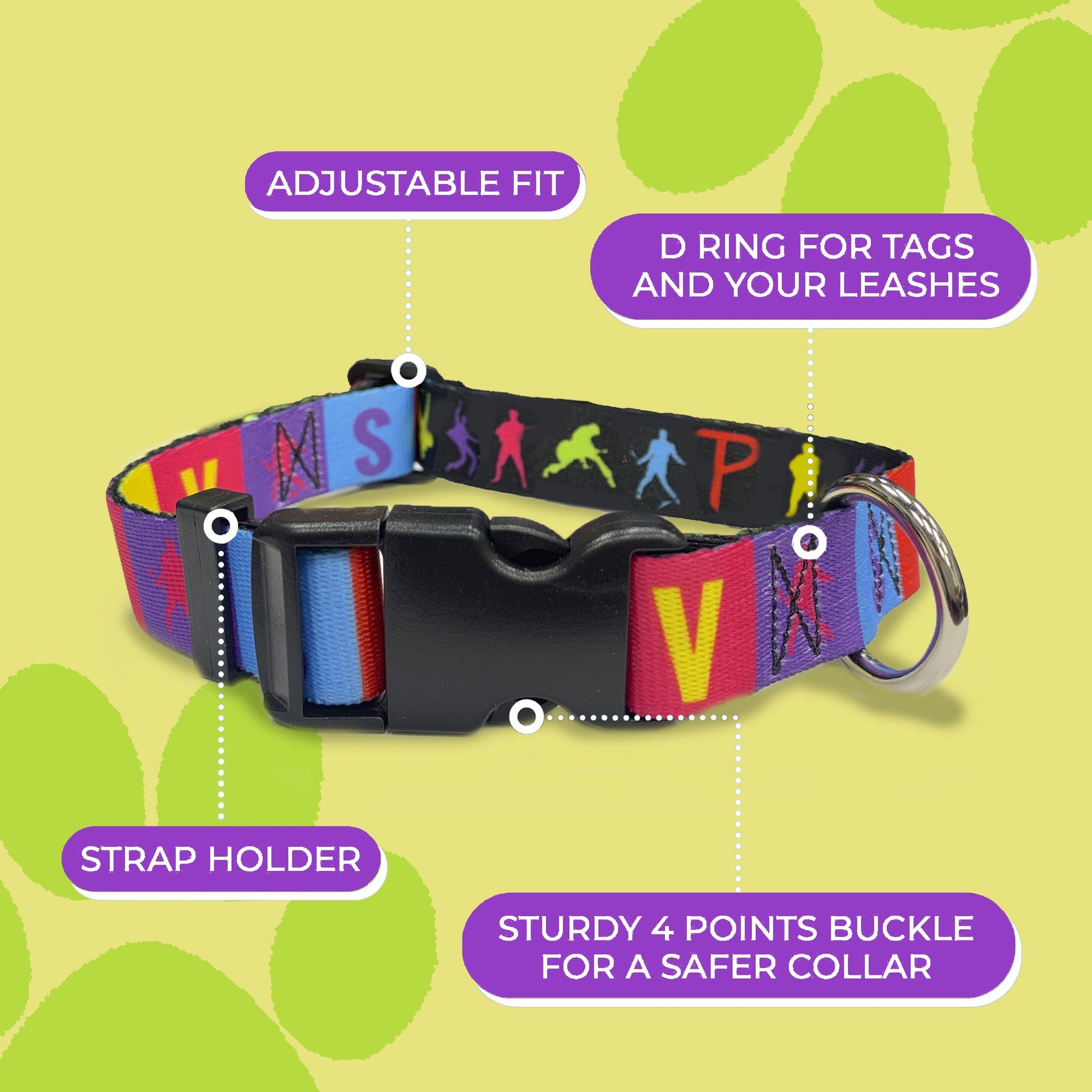 Perri's Pet Products, dog collar, Elvis Presley, colourful