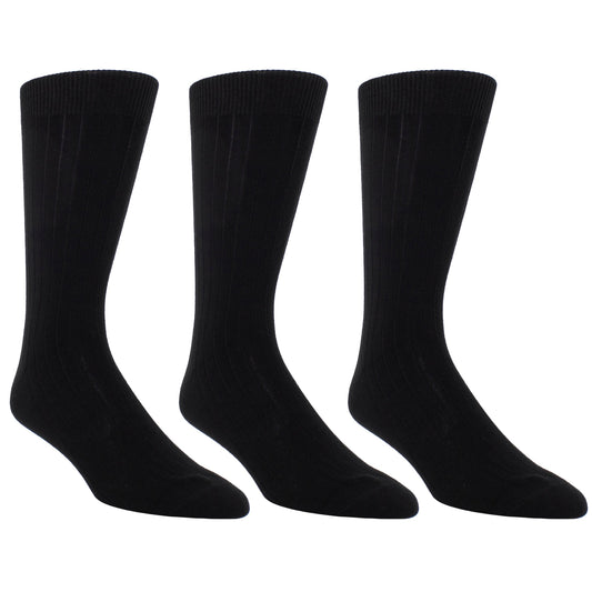 PERRI’S SOCKS™ EVERYDAY MENS CLASSIC RIB - WOOL CREW, 3PAIR