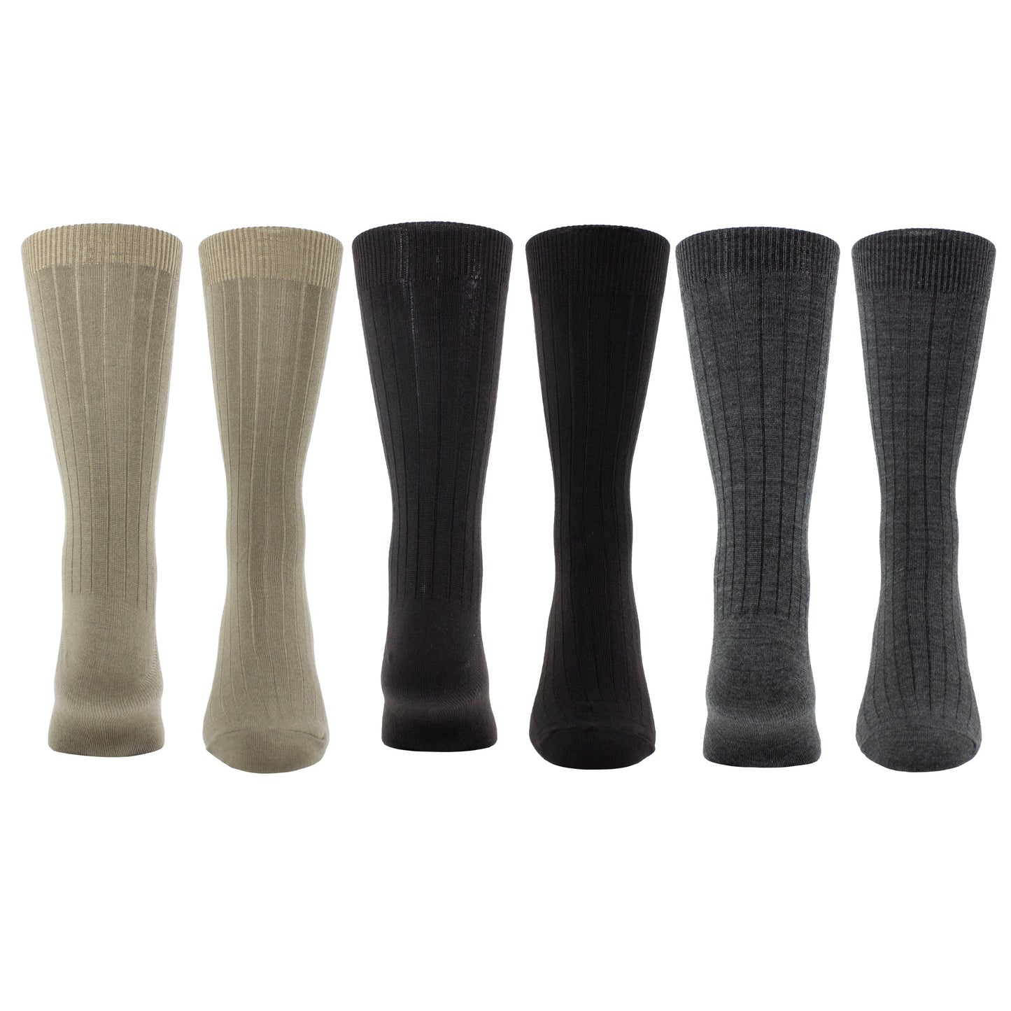 PERRI’S SOCKS™ EVERYDAY MENS CLASSIC RIB - WOOL CREW, 3PAIR