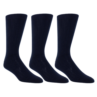 PERRI’S SOCKS™ EVERYDAY MENS CLASSIC RIB - WOOL CREW, 3PAIR