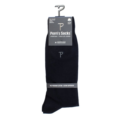 PERRI’S SOCKS™ EVERYDAY MEN'S DRESS CREW FLAT KNIT, 1PAIR