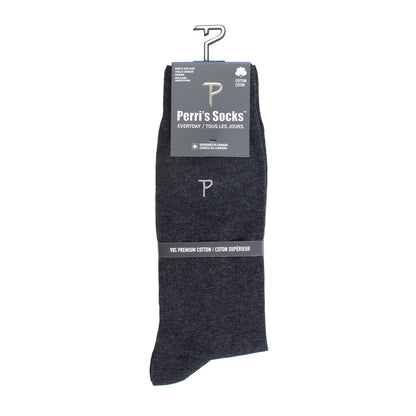 PERRI’S SOCKS™ EVERYDAY MEN'S DRESS CREW FLAT KNIT, 1PAIR