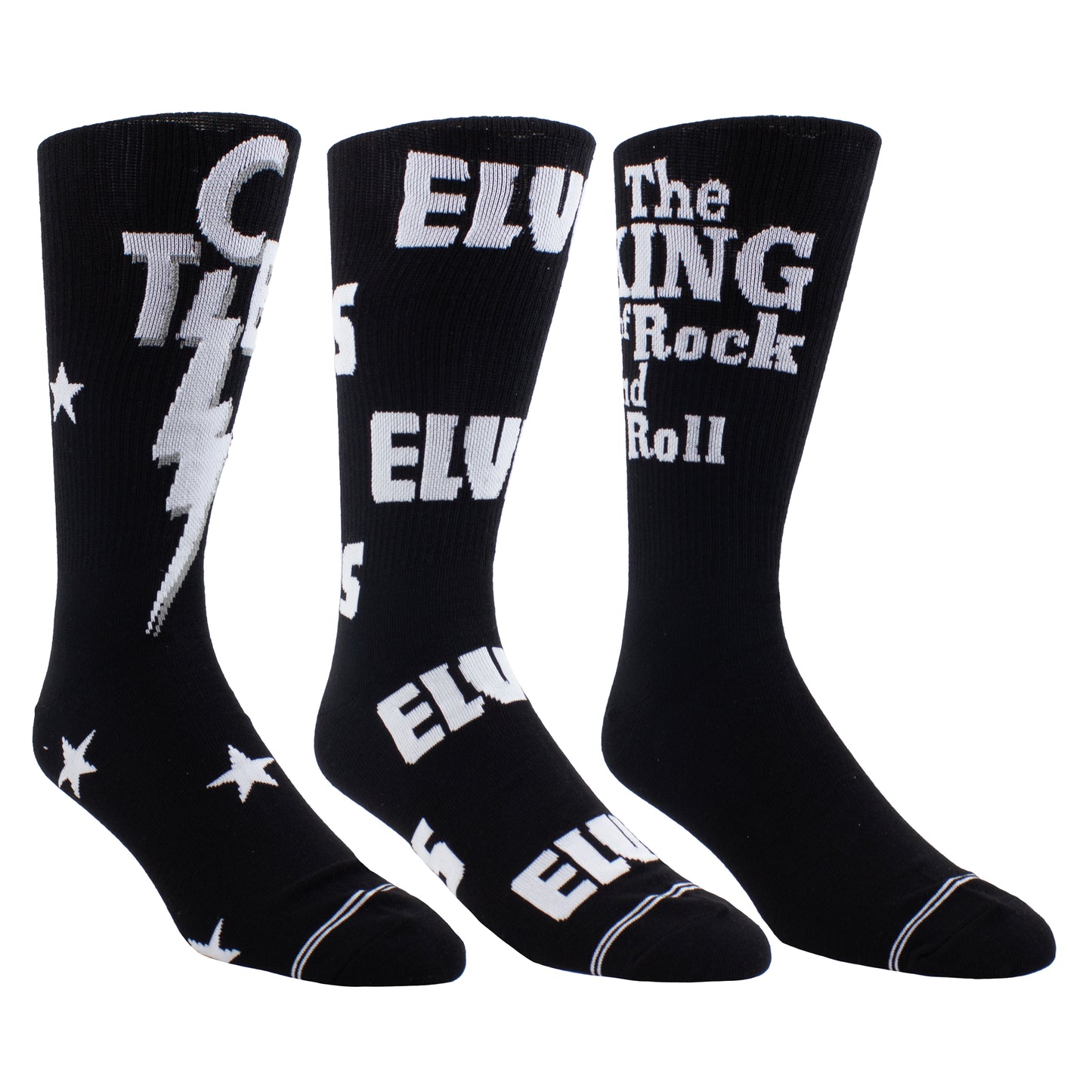 ELVIS ASSORTED CREW SOCKS, 3 PAIR