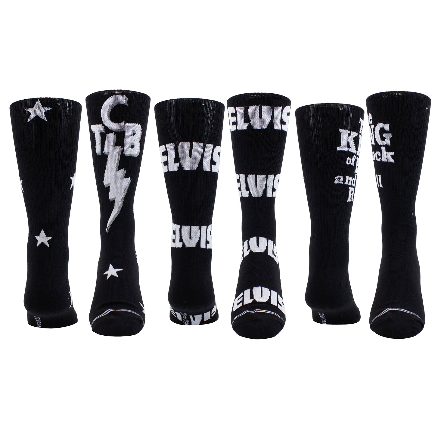 ELVIS ASSORTED CREW SOCKS, 3 PAIR