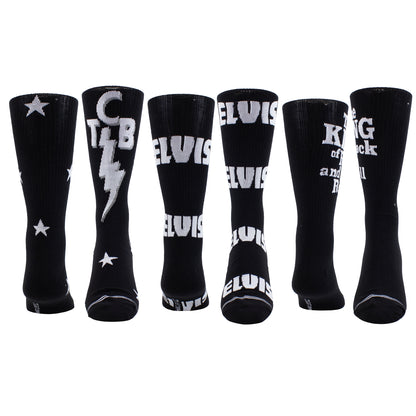 ELVIS ASSORTED CREW SOCKS, 3 PAIR