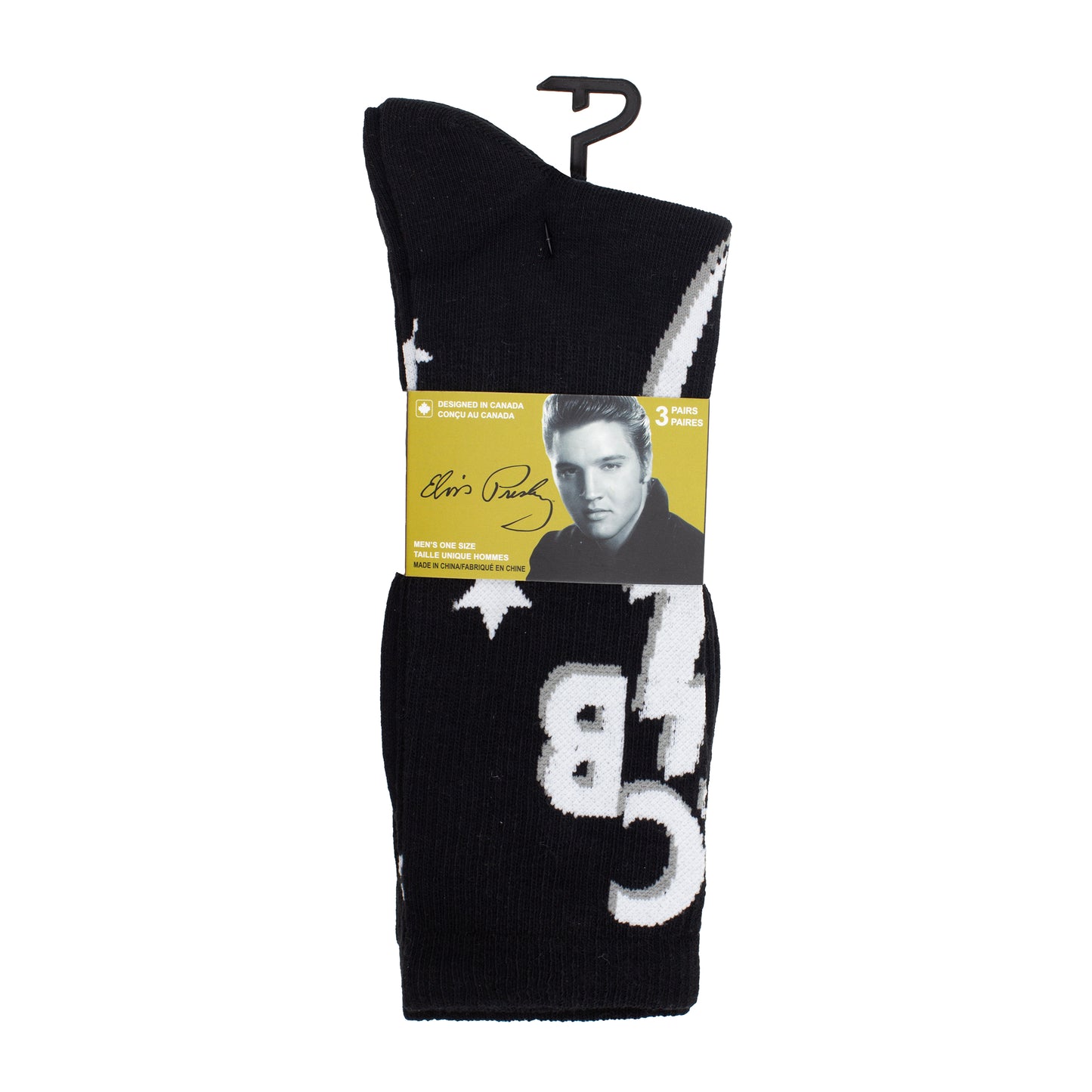 ELVIS ASSORTED CREW SOCKS, 3 PAIR