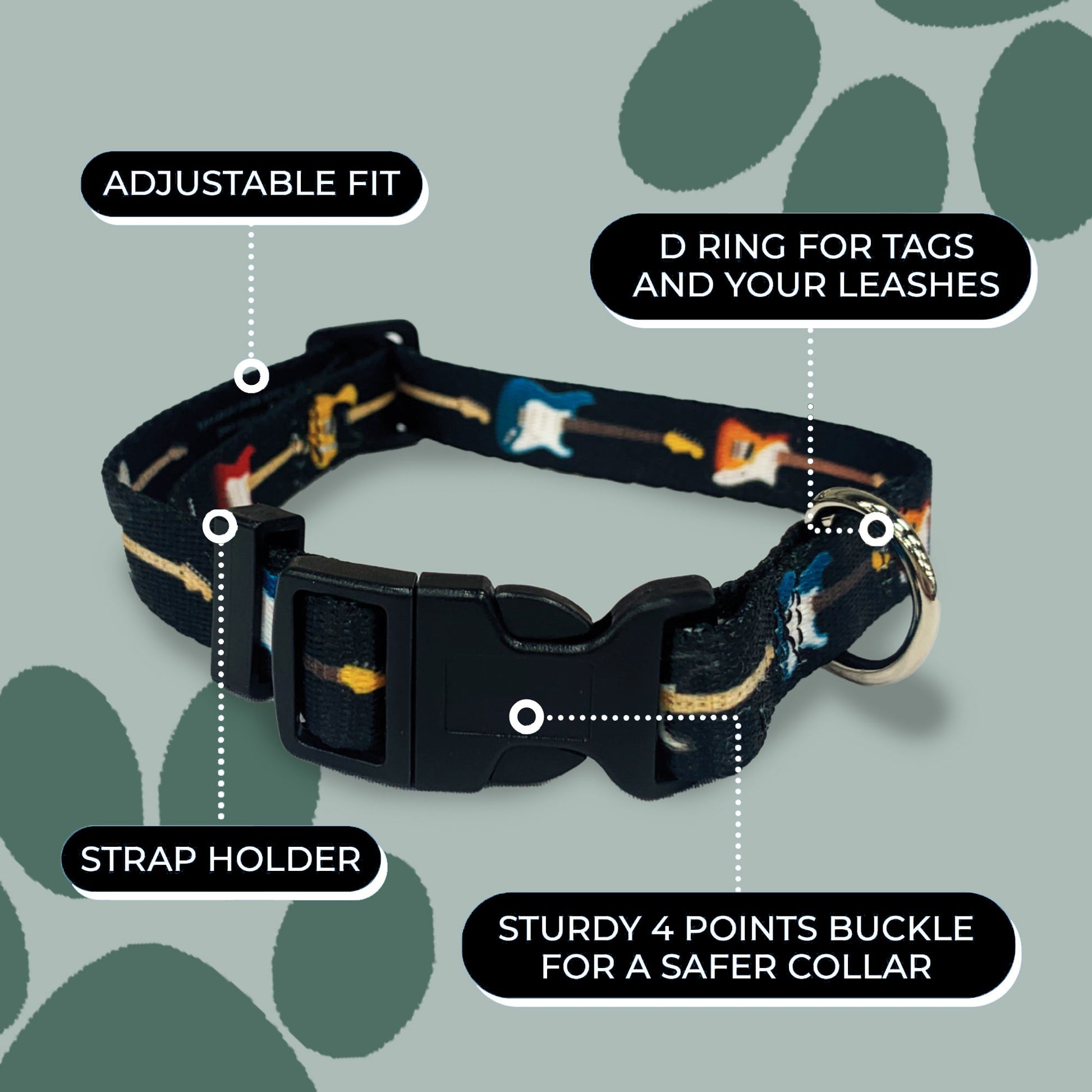 Perri's Pet Products, dog collar, fender guitars