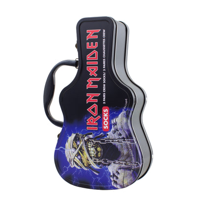 IRON MAIDEN GUITAR TIN SOCK BOX, 3 PAIR