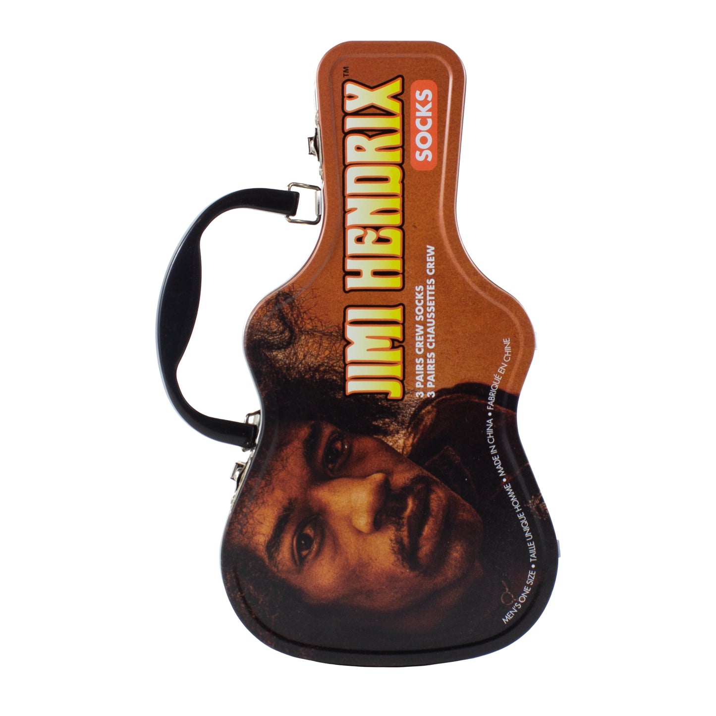 JIMI HENDRIX GUITAR TIN SOCK BOX, 3 PAIR