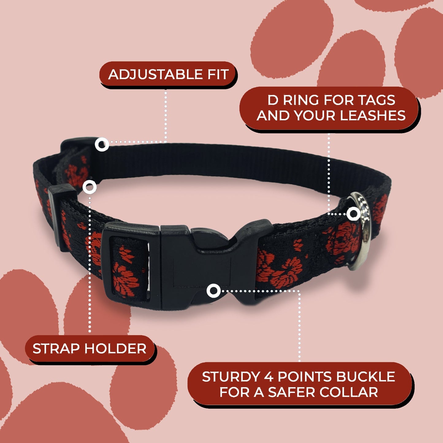 Perri's Pet Products, dog collar, tango rose