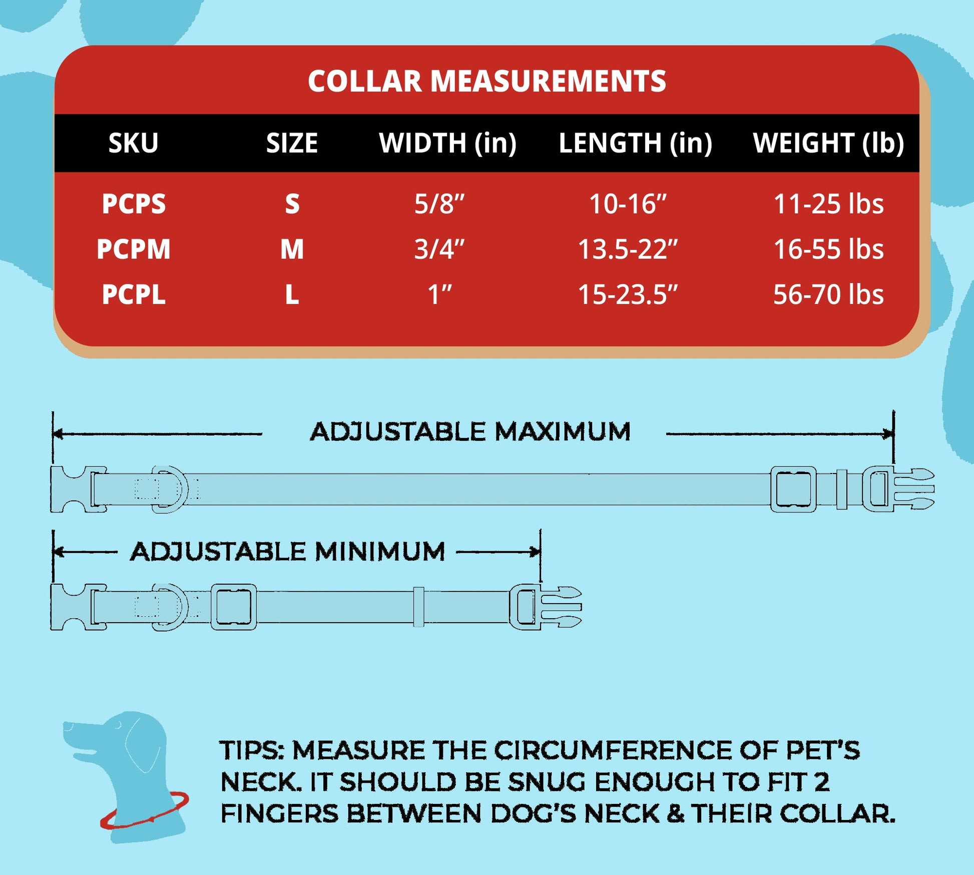 Perri's Pet Products, dog collar, paul frank julius, size chart