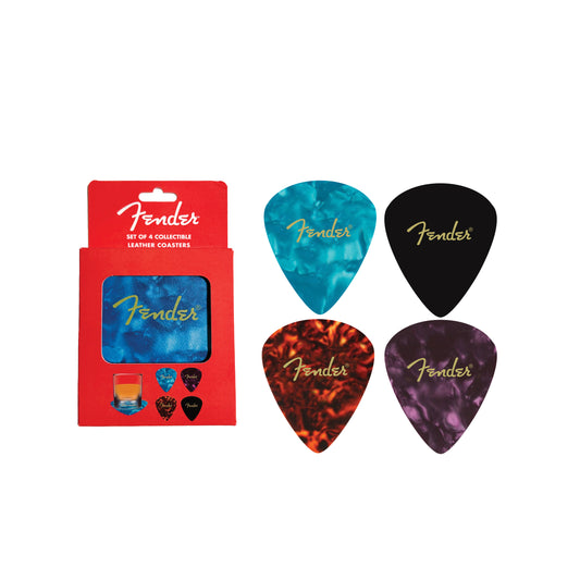 FENDER PICK SHAPED LEATHER COASTERS