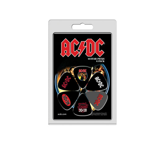 6 Pack AC/DC Official Licensing Variety Pack Guitar Picks