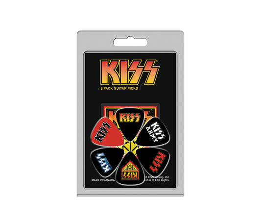 6 Pack KISS Official Licensing Variety Pack Guitar Picks