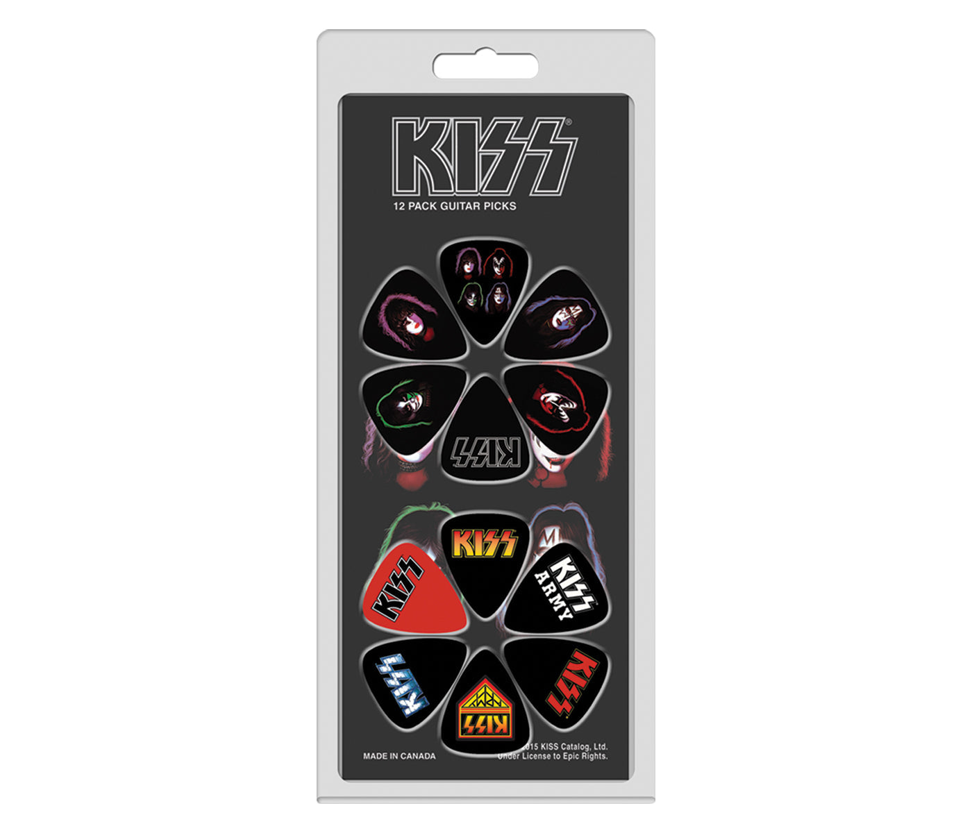 12 Pack Kiss Official Licensing Variety Pack Guitar Picks