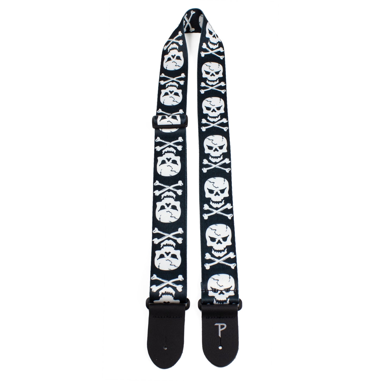 SKULL AND BONES DESIGN POLYESTER GUITAR STRAP