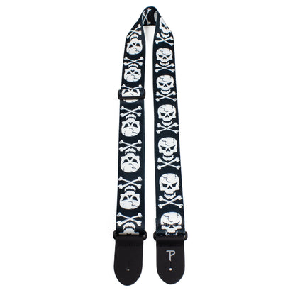 SKULL AND BONES DESIGN POLYESTER GUITAR STRAP