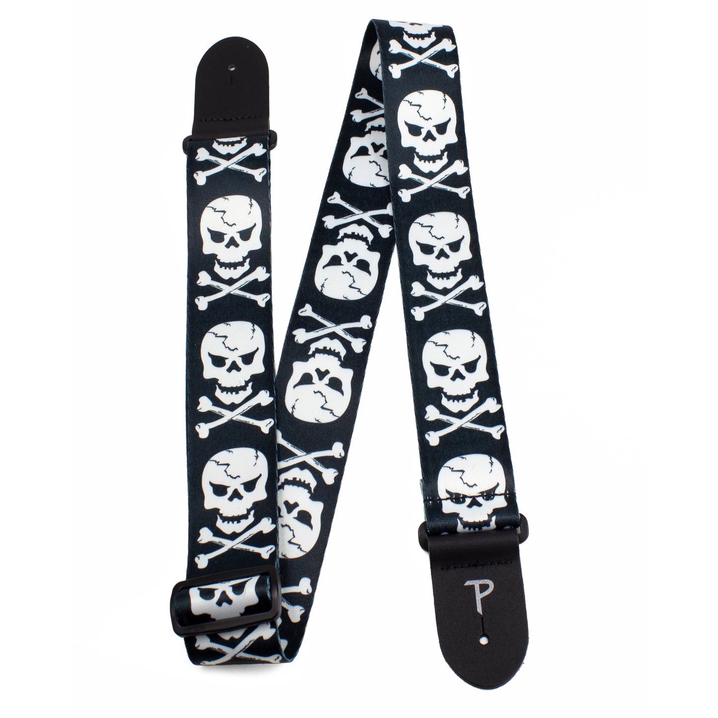 SKULL AND BONES DESIGN POLYESTER GUITAR STRAP