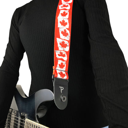 CANADIAN FLAG DESIGN POLYESTER GUITAR STRAP