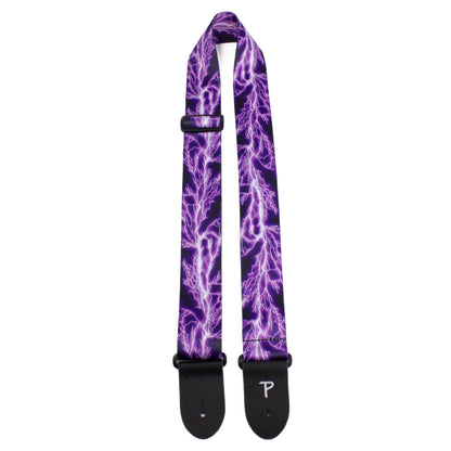 PURPLE LIGHTNING BOLT DESIGN POLYESTER GUITAR STRAP