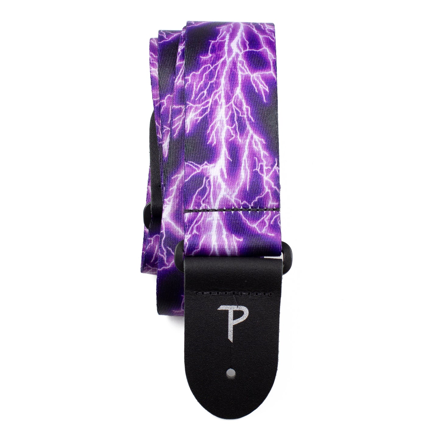 PURPLE LIGHTNING BOLT DESIGN POLYESTER GUITAR STRAP