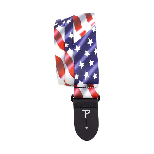 USA WAVING FLAG DESIGN POLYESTER GUITAR STRAP