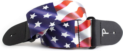 USA WAVING FLAG DESIGN POLYESTER GUITAR STRAP