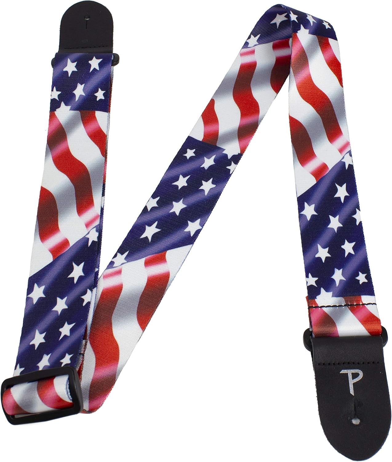 USA WAVING FLAG DESIGN POLYESTER GUITAR STRAP