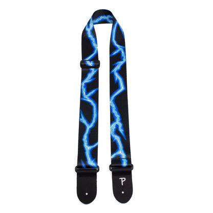 BLUE LIGHTNING BOLT DESIGN POLYESTER GUITAR STRAP