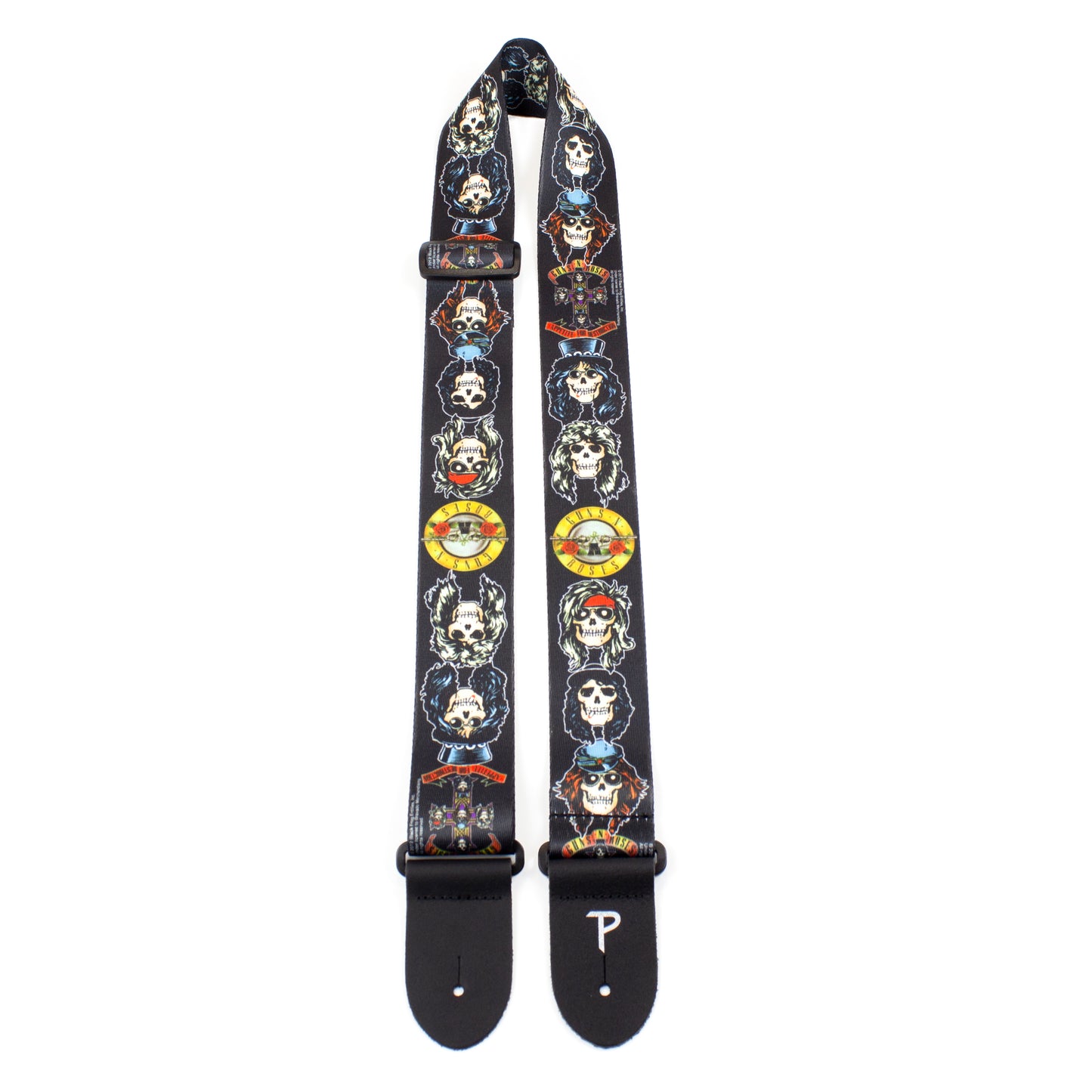 GUNS N ROSES CARTOON FACES POLYESTER GUITAR STRAP