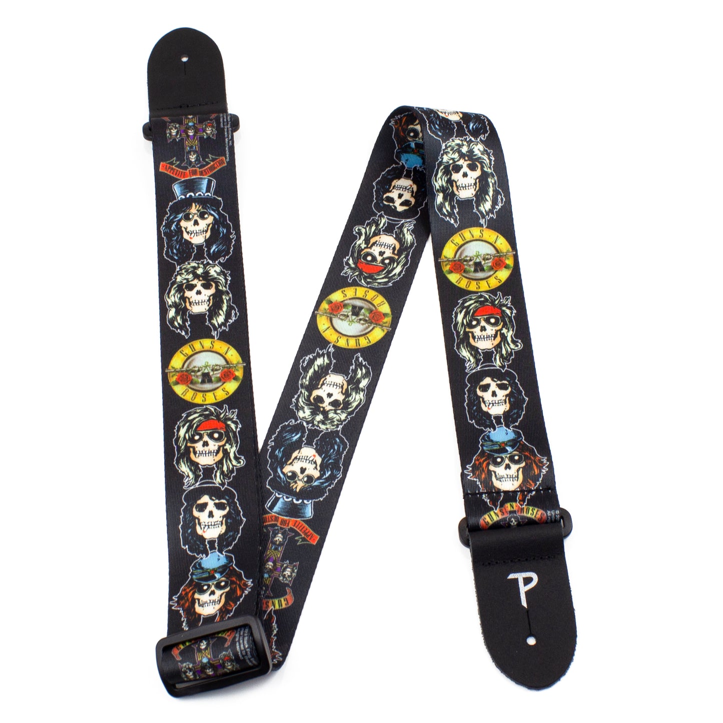GUNS N ROSES CARTOON FACES POLYESTER GUITAR STRAP
