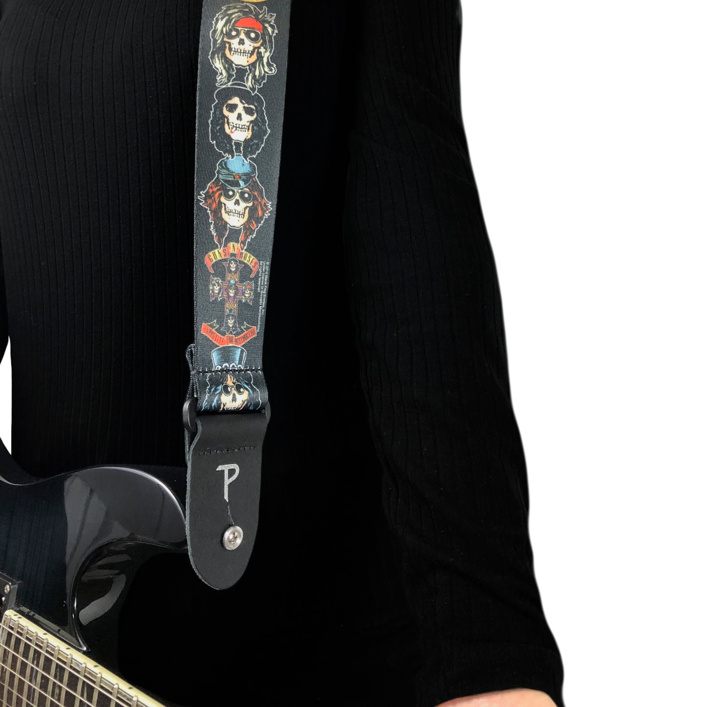 GUNS N ROSES CARTOON FACES POLYESTER GUITAR STRAP