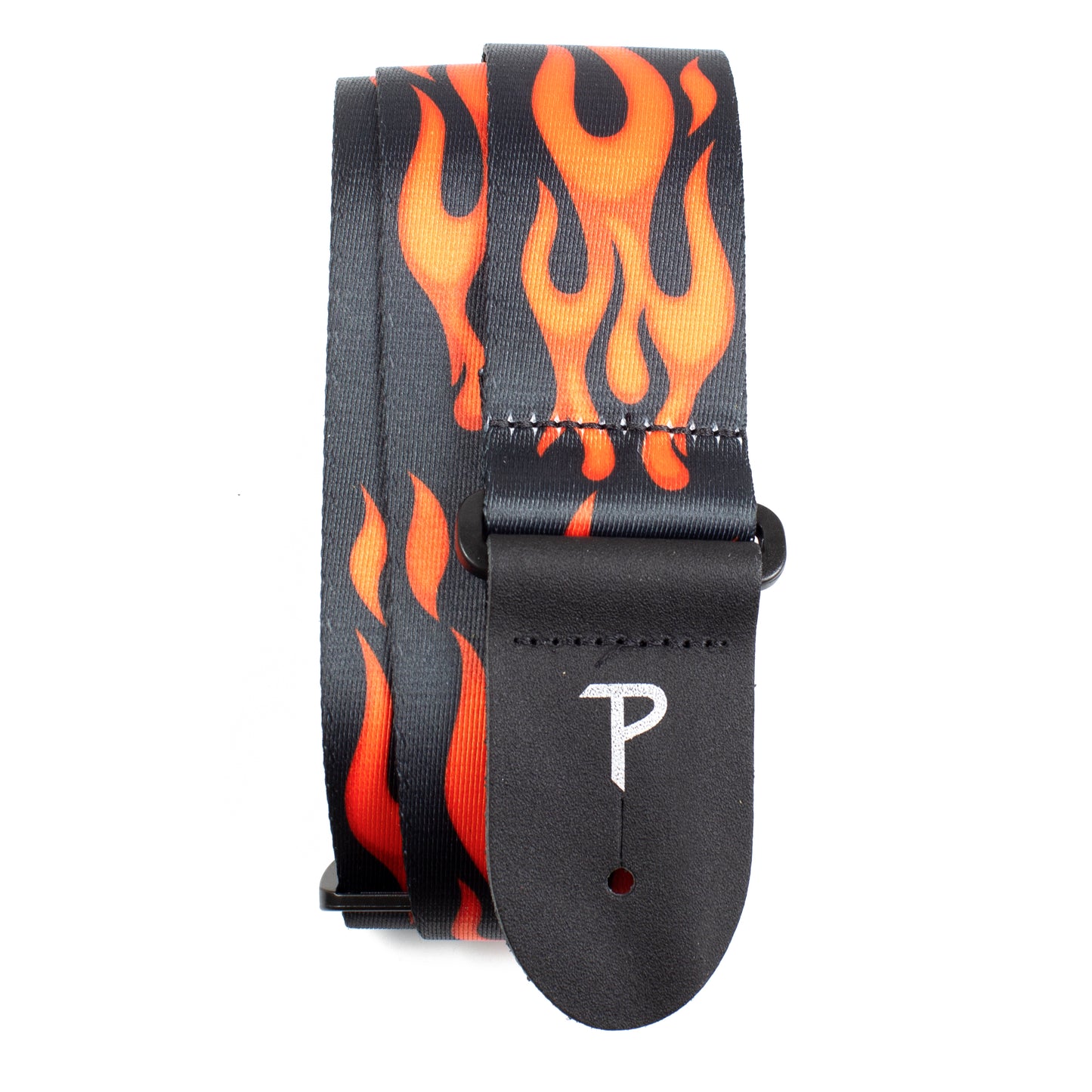 ORANGE FLAMES DESIGN POLYESTER GUITAR STRAP