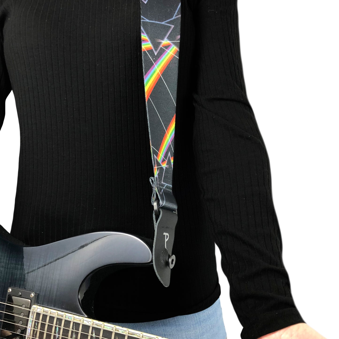 PINK FLOYD DARK SIDE OF THE MOON ALLOVER POLYESTER GUITAR STRAP