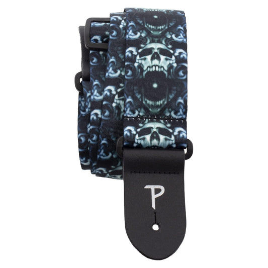 DAVID BOLLT SCREAMING SKULLS POLYESTER GUITAR STRAP