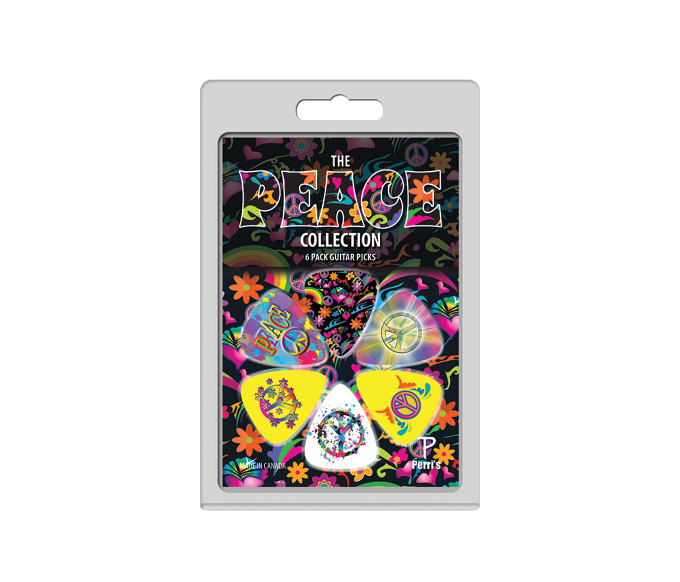 6 Pack Perri’s The PEACE Collection Guitar Picks