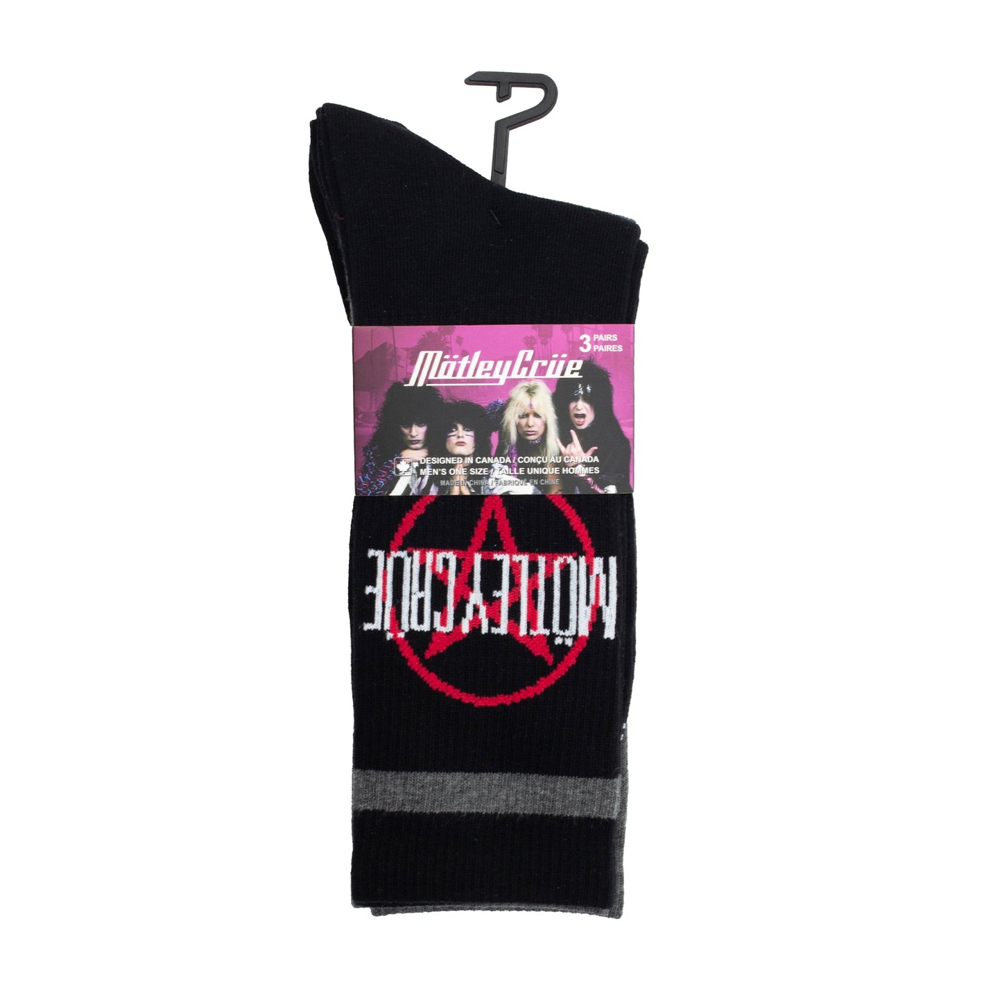 MÖTLEY CRÜE ASSORTED Knit Crew Socks, 3PAIR