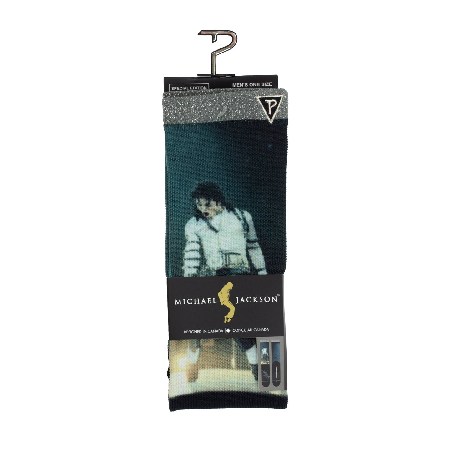 MICHAEL JACKSON Silver Glitter socks, 1 PAIR