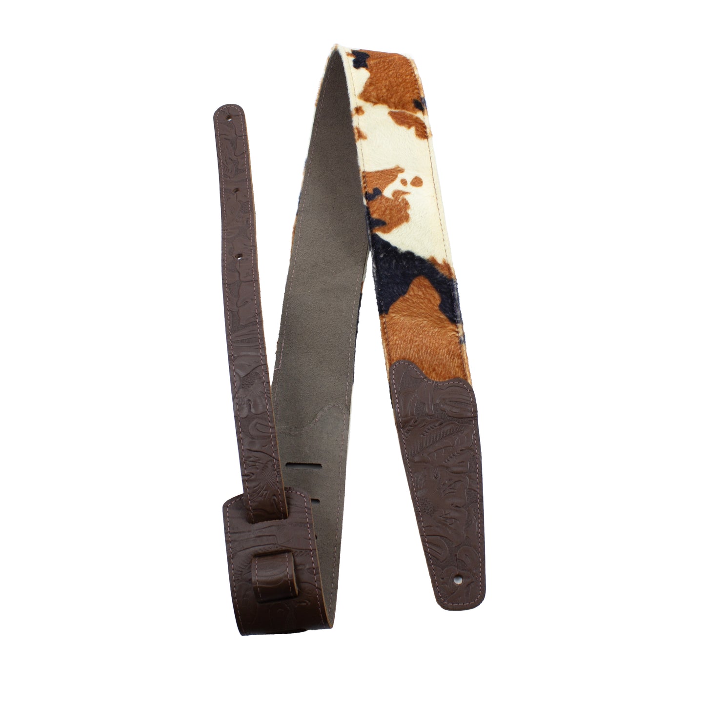 COW PRINT LEATHER GUITAR STRAP