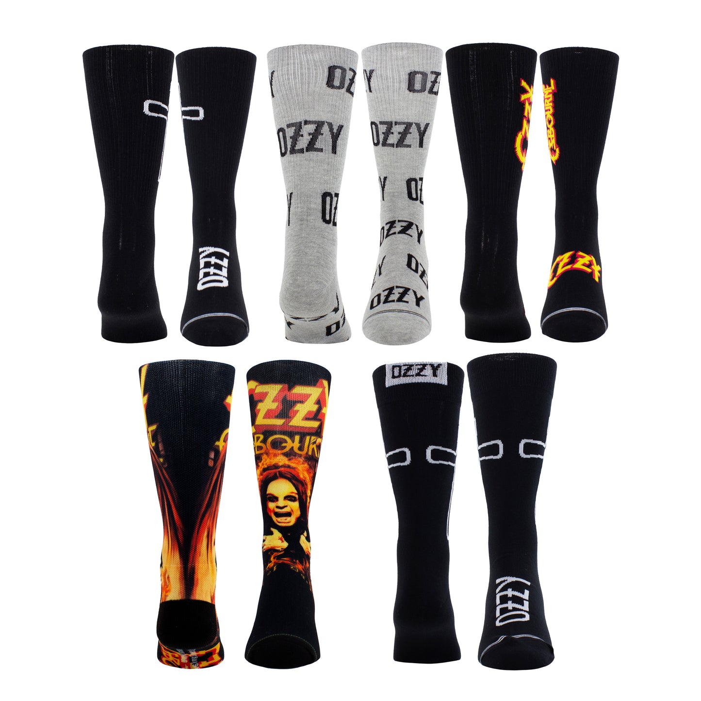 OZZY SUPER FAN SOCK BUNDLE, 5PAIRS