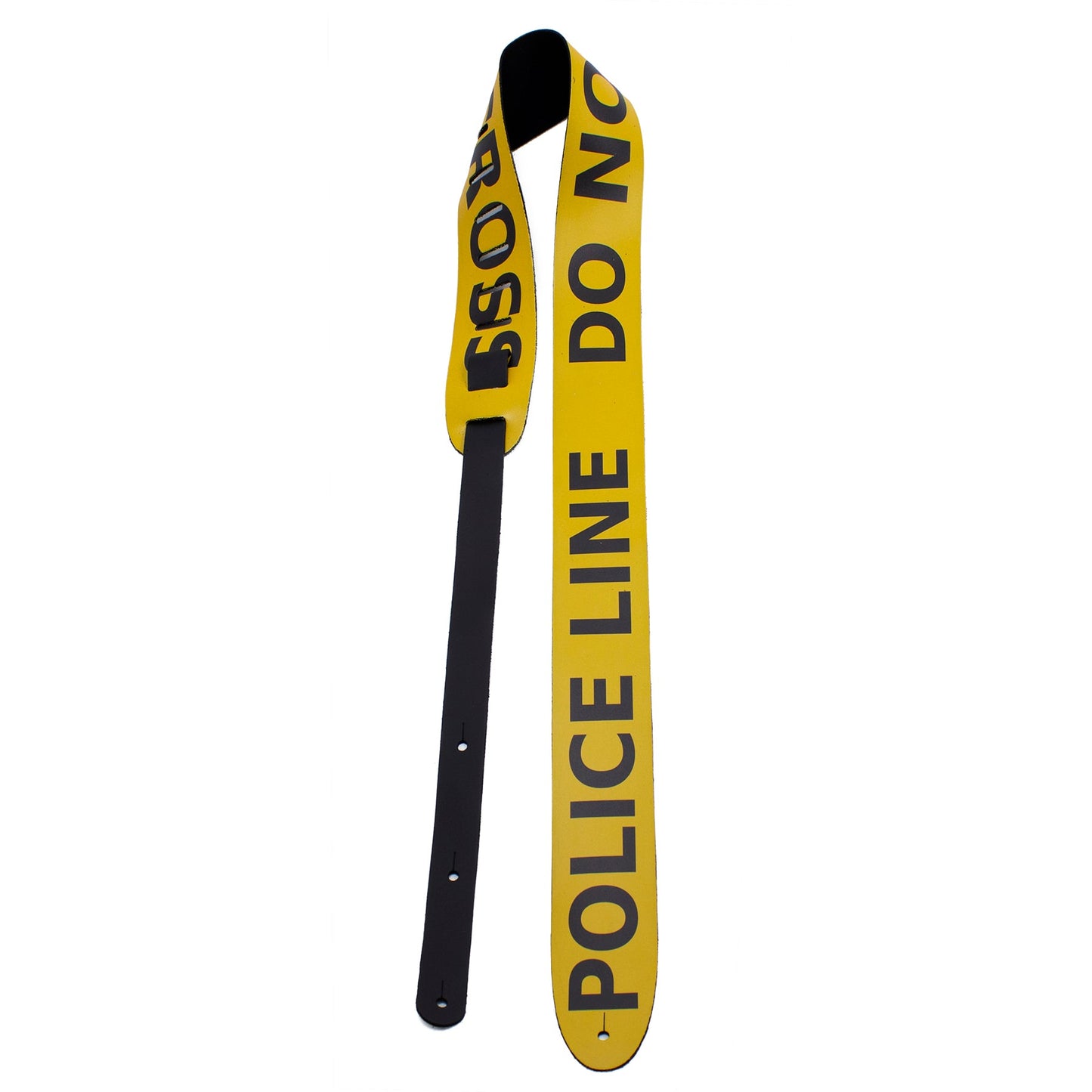 2.5 POLICE LINE DESIGN PRINTED LEATHER GUITAR STRAP