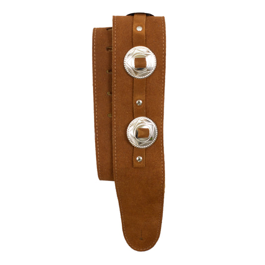 SUEDE GUITAR STRAP WITH CONCHOS