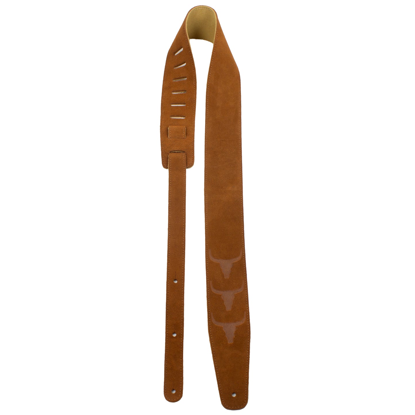 SUEDE LONGHORN EMBOSSED GUITAR STRAP